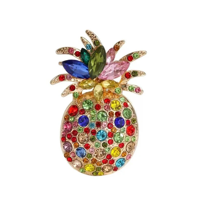 Multicolor Rhinestone Pineapple Brooch — Multicolor Pineapple
