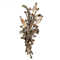 Vintage-Style Jeweled Wheat Bouquet Brooch — Champagne