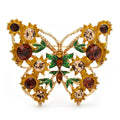 Openwork Butterfly with Sunflower Wings Brooch original white background product photo