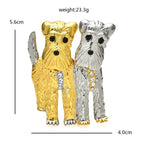 Two-Tone Terrier Pair Brooch