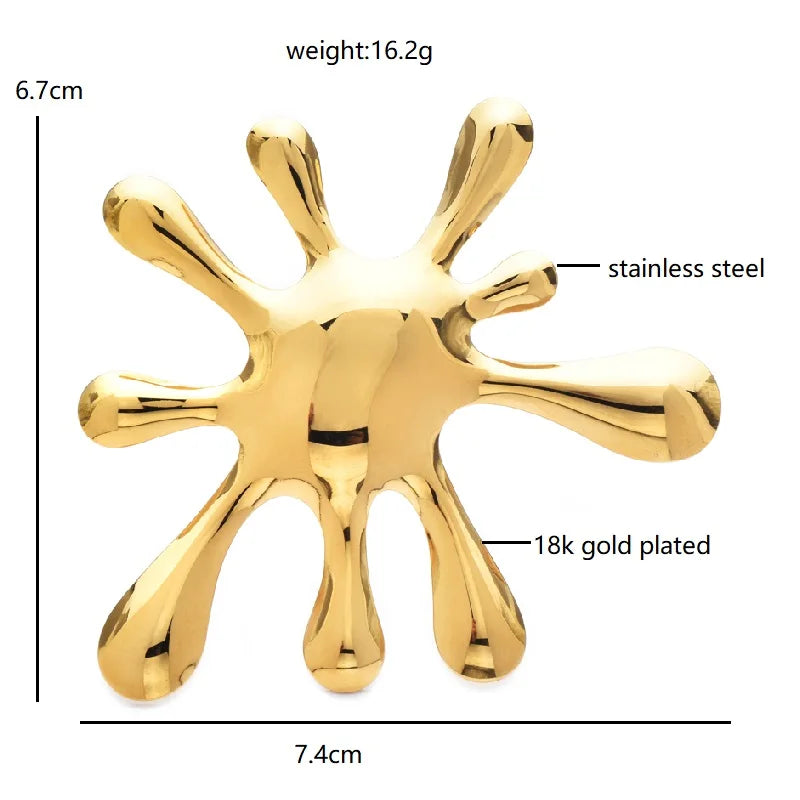 Polished Abstract Splash Brooch — dimensions