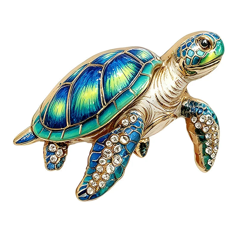 Ocean Scene Sea Turtle Brooch original white background variant photo
