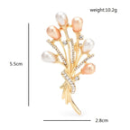 Pearl-Look Flower Bud Bouquet Brooch