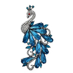 Faceted Peacock with Cascading Tail Brooch original white background product photo