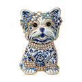 Floral Puppy in Patterned Sweater Brooch original white background product photo