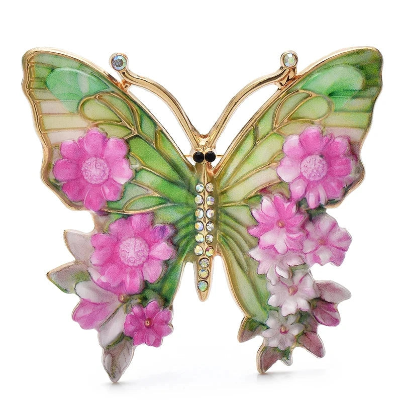 Floral Butterfly Brooch — Purple
