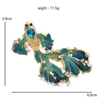 Long-Tailed Enamel Goldfish Brooch — dimensions