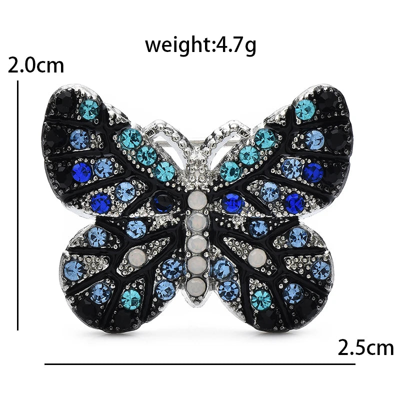 Petite Multicolor Rhinestone Butterfly Brooch — dimensions