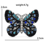 Petite Multicolor Rhinestone Butterfly Brooch — dimensions