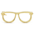 Polished Eyeglasses Frame Brooch — Gold