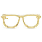Polished Eyeglasses Frame Brooch — Gold