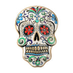 Floral Sugar Skull Sparkle Brooch original white background product photo