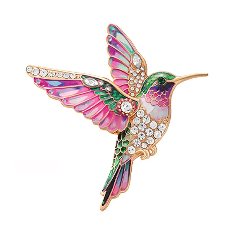 Hummingbird in Flight with Sparkling Wings Brooch original white background product photo