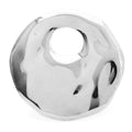 Large Sculptural Stainless Steel Circle Brooch — Silver