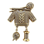 Knitted Sweater and Yarn Charm Brooch original white background variant photo