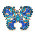 Ornate Faceted Butterfly Brooch — Blue
