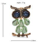Vintage-Style Owl with Teardrop Feather Body Brooch dimensions and weight