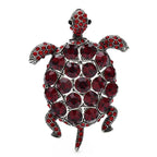Jeweled Sea Turtle Brooch — Red