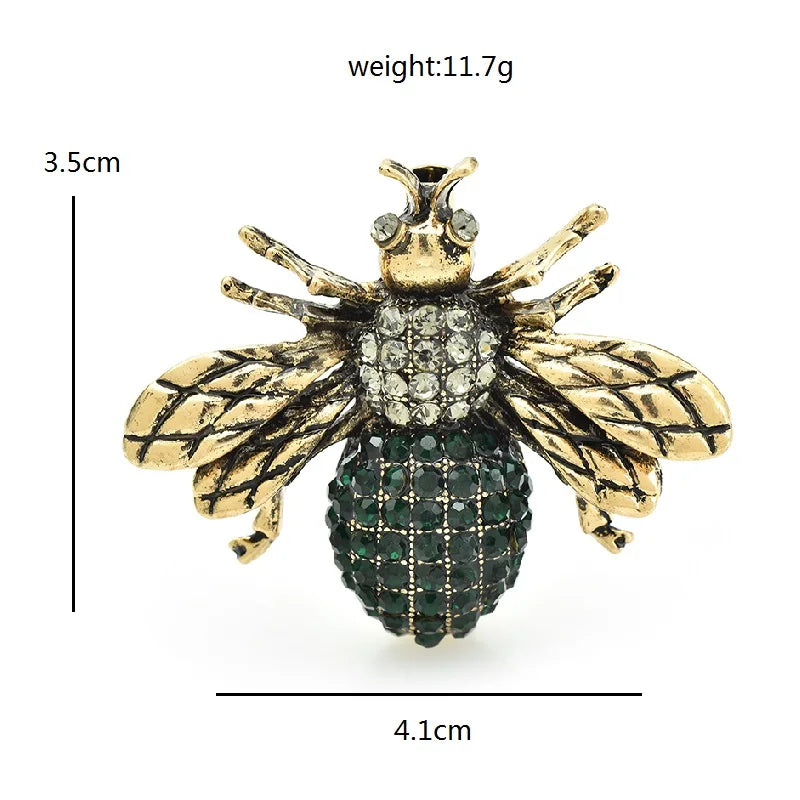 Vintage Rhinestone Bee Brooch