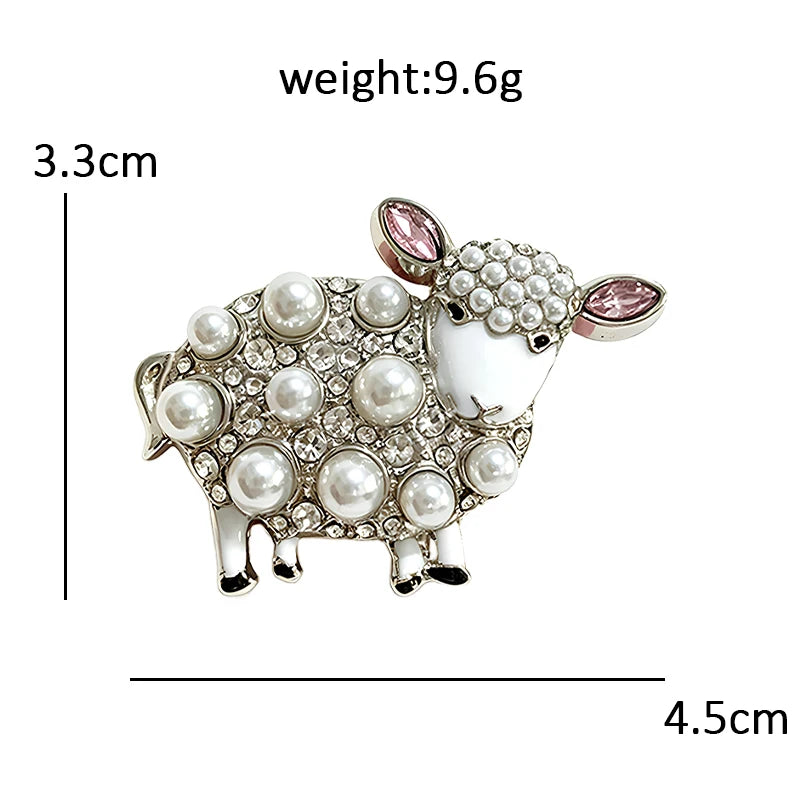 Pearl-Look-Accent Standing Lamb Brooch