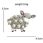Pearl-Look-Accent Standing Lamb Brooch