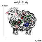 Vintage Floral Openwork Sheep Brooch