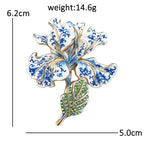 Graceful Iris Flower Stem Brooch