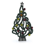 Openwork Christmas Tree with Colorful Ornaments Brooch
