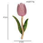 Textured Enamel Tulip Stem Brooch dimensions and weight