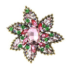 Large Layered Jeweled Star Flower Brooch