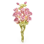 Pink Enamel Rose Bouquet Brooch — Pink
