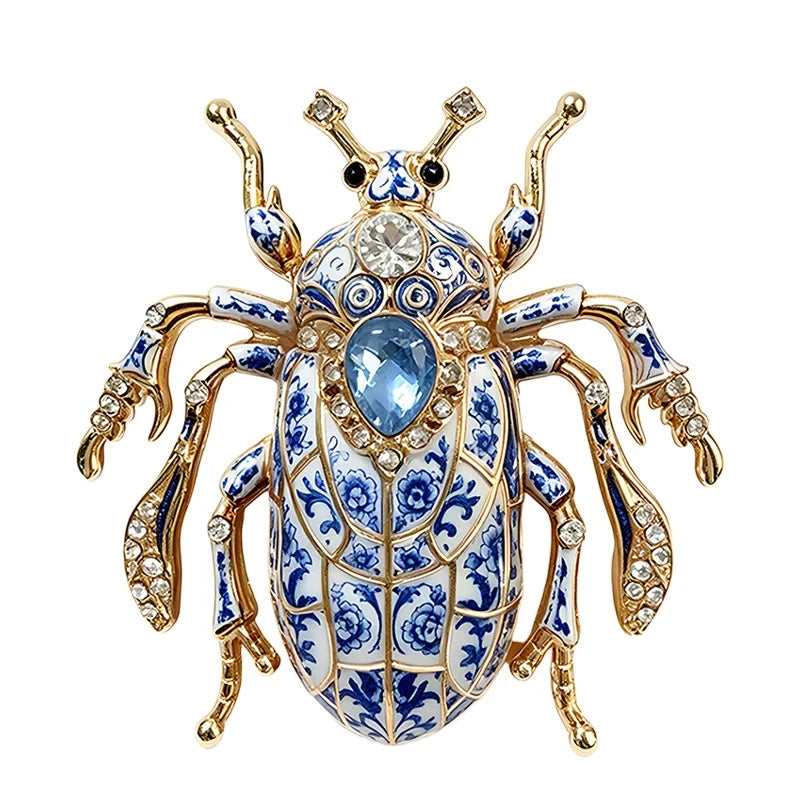 Ornate Patterned Scarab Beetle Brooch original white background variant photo