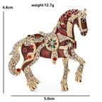 Jeweled Prancing Horse Brooch — dimensions