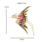 Jeweled Flying Phoenix Brooch
