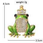 Crowned Frog with Sparkling Belly Brooch