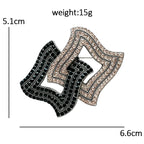 Interlocking Curved Squares Sparkle Brooch
