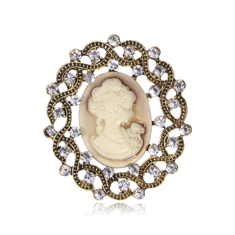 Eclectic Enamel and Jeweled Motif Brooch