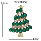 Star-Topped Christmas Tree with Sparkling Garlands Brooch