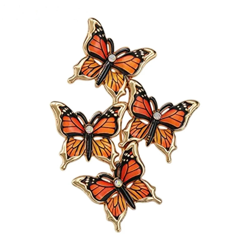 Four Fluttering Butterflies Brooch