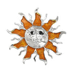 Two Tone Sun Face Brooch original white background product photo