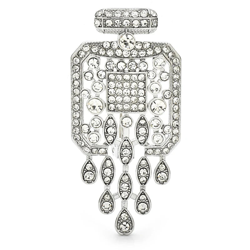 Sparkling Perfume Bottle with Droplet Fringe Brooch original white background product photo