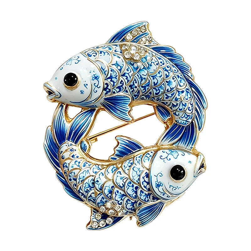 Twin Fish Pisces Zodiac Brooch original white background variant photo