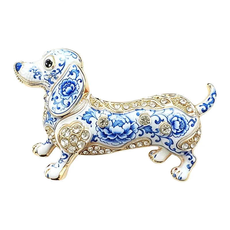 Floral Patterned Dachshund Brooch original white background product photo