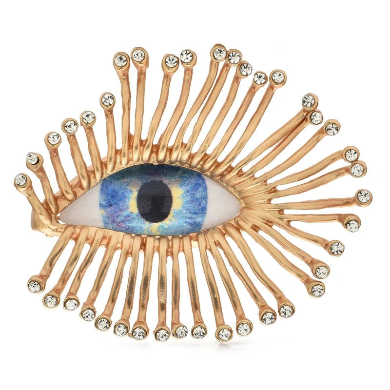 Blue Eye with Radiating Golden Lashes Brooch product variant photo