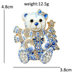Christmas Teddy Bear with Tree Brooch