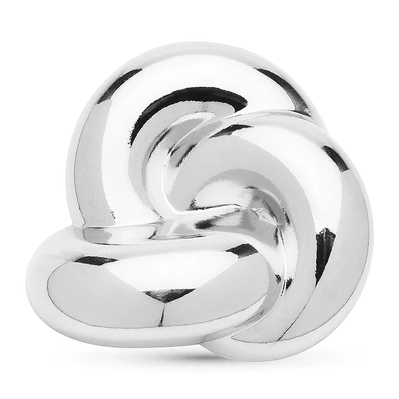 Polished Stainless Steel Knot Brooch — Silver