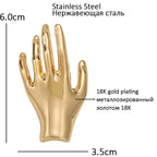 Sculptural Open Hand Brooch