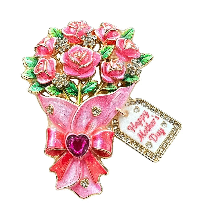 Mother's Day Rose Bouquet Brooch original white background product photo