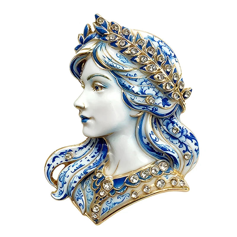 Virgo Maiden with Laurel Crown Brooch original white background variant photo