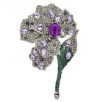 Jeweled Orchid Flower Stem Brooch product variant photo